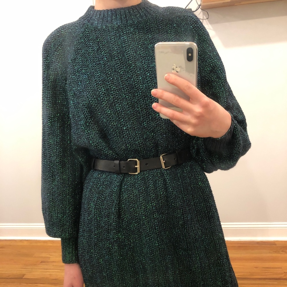 Metallic green dress h&m